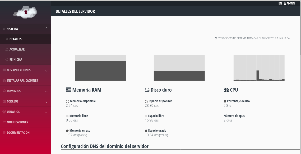 Panel de Control MaadiX